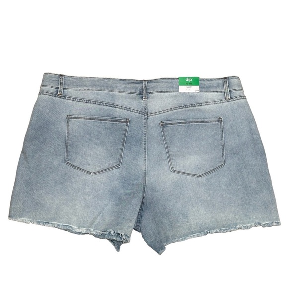 Women’s dip 24W 3XL Plus Faded Blue Denim Jeans Shorts Cut Offs Hem Stretch NWT - Picture 4 of 9